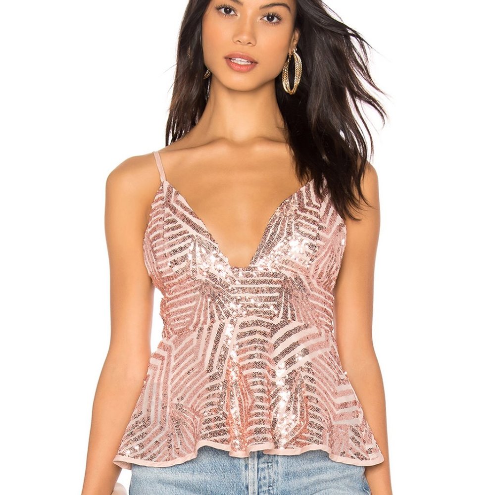 About Us x Revolve Ranessa Sequin Cami Top